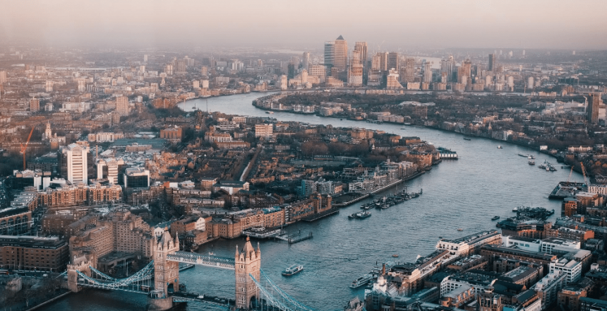 Ariel view of London
